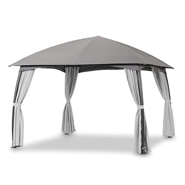LECO Pavillon Milena – formschöner Gartenpavillon 3,3 x 3,3 m mit verschließbaren Seitenteilen – anthrazit/grau im Sale